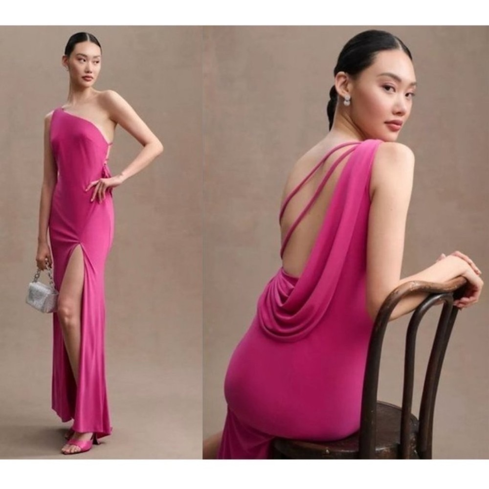 MAC DUGGAL One-Shoulder Jersey Body-Con Gown in Candy Pink Size US 4
